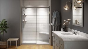 A sleek new walk-in shower